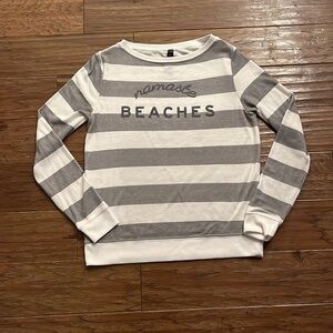 Betsey Johnson Performance White and Gray Sweatshirt Size S
